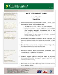 Microsoft Word - Q1_2012 Quarterly Activity Report