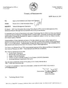 COUNTY OF SACRAMENTO Inter-Departmental Correspondence For the agenda of March 1, 2007 TO: