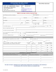 Microsoft Word -  Employment Application070109.DOC