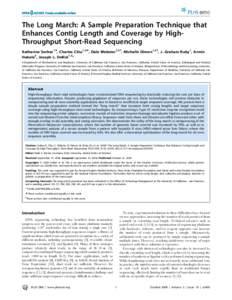 The Long March: A Sample Preparation Technique that Enhances Contig Length and Coverage by HighThroughput Short-Read Sequencing Katherine Sorber1., Charles Chiu1,4., Dale Webster1,2