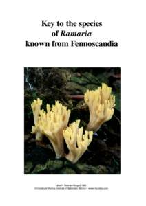 Key to the species of Ramaria known from Fennoscandia Jens H. Petersen/Borgsjö 1999 University of Aarhus, Institute of Systematic Botany • www.mycokey.com