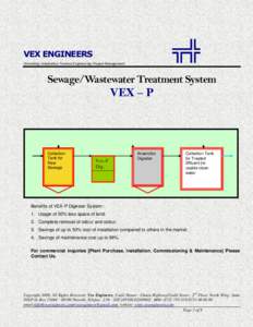 ╦╬  VEX ENGINEERS Consulting: Installation: Forensic Engineering: Project Management  Sewage/Wastewater Treatment System