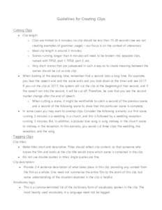 Microsoft Word - Guidelines for Creating Clips-1