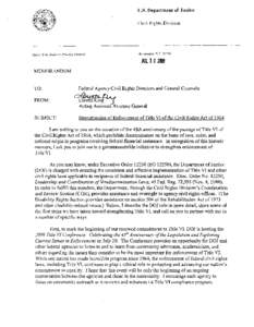 88th United States Congress / Anti-racism / Civil Rights Act / Labour law / United States Department of Justice Civil Rights Division / Alexander v. Sandoval / Title IX / United States Department of Justice / Section 504 of the Rehabilitation Act / Law / United States / Government