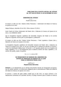 01.DECRETO 593 PRESUPUESTO EGRESOS GO EXT[removed]DIC-2012