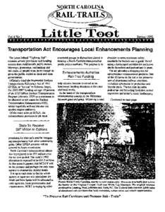 Rail trail / Long-distance trails in the United States / Intermodal Surface Transportation Efficiency Act / American Tobacco Trail / Greenway / Virginia Creeper Trail / North Carolina Department of Transportation / Raleigh /  North Carolina / Transport / North Carolina / East Coast Greenway
