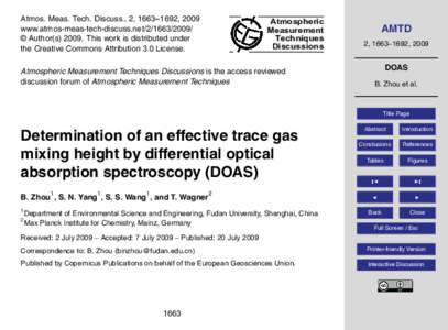 Atmos. Meas. Tech. Discuss., 2, 1663–1692, 2009 www.atmos-meas-tech-discuss.net/ © Author(sThis work is distributed under the Creative Commons Attribution 3.0 License.  Atmospheric