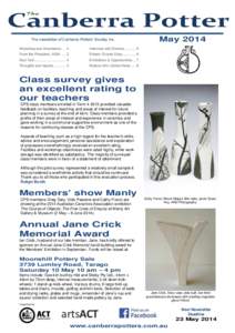 The  Canberra Potter The newsletter of Canberra Potters’ Society Inc. Workshop and Information .. 2