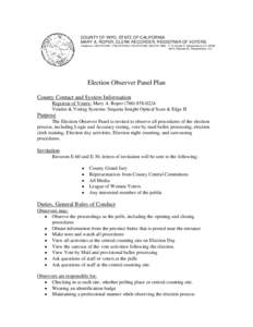 Election Observer Panel Plan