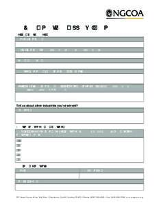 NGCOA Smart Buy Approval Form Tell us about yourself! Name of Company:  Size of Company: (Number of employees/Revenue/Number of Customers)