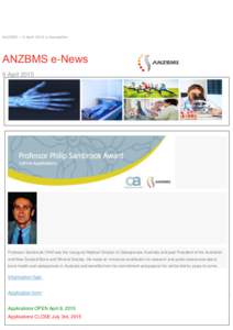 ANZBMS – 9 April 2015 e-Newsletter  ANZBMS e-News 9 April[removed]ASBMR Young Investigator Award