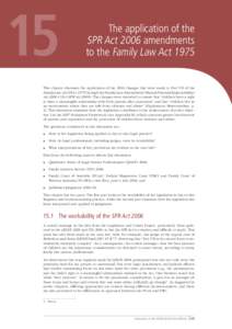 Chapter 15. The application of the SPR Act 2006 amendments to the Family Law Act 1975