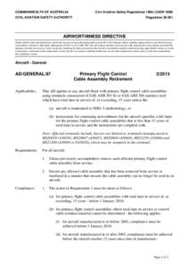 COMMONWEALTH OF AUSTRALIA  Civil Aviation Safety RegulationsCASRCIVIL AVIATION SAFETY AUTHORITY