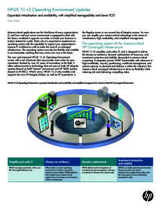 HP-UX 11i v3 Operating Environment Updates - Data sheet (US English)