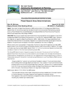 San Juan County  Community Development & Planning 135 Rhone Street, P.O. Box 947 Friday Harbor, WA[removed][removed]2116 Fax[removed]removed] | www.sanjuanco.com