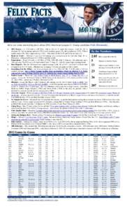 Here are some interesting facts about 2012 American League Cy Young candidate Felix Hernandez... • • • • •