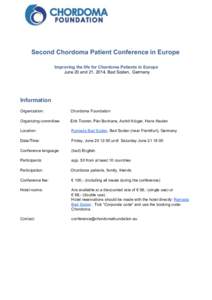            Second  Chordoma  Patient  Conference  in  Europe  