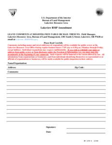 Lakeview RMP Comment form