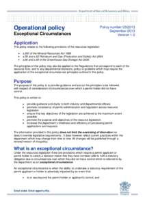 Exceptional Circumstances