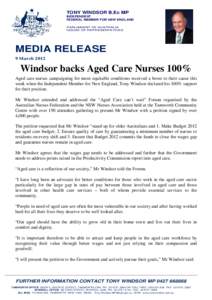 Nursing / Windsor /  Ontario / Elderly care / Tony Windsor / Medicine / Health / Geriatrics