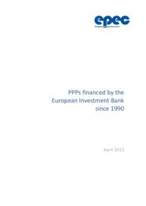 PPPs financed by the European Investment Bank since 1990 April 2013