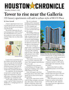 Houston Chronicle -Tower to rise hear the Galleria.indd