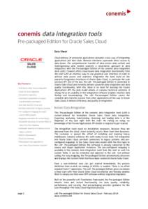   	
   	
   conemis data integration tools Pre-packaged Edition for Oracle Sales Cloud