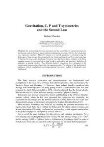 Gravitation, C, P and T symmetries and the Second Law Gabriel Chardin
