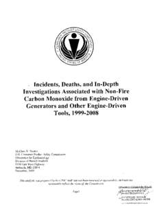 Incidents, Deaths, and In-Depth Investigations Associated with Non-Fire Carbon Monoxide from Engine-Driven Generators and Other Engine-Driven Tool, [removed]