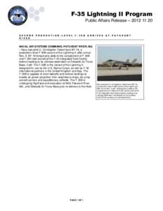 F-35 Lightning II Program Public Affairs Release – [removed]S E C O N D R I V E R