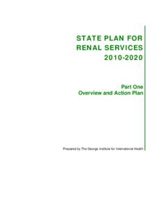 STATE PLAN FOR RENAL SERVICES[removed]Part One Overview and Action Plan