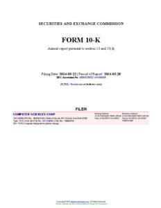 SECURITIES AND EXCHANGE COMMISSION  FORM 10-K Annual report pursuant to section 13 and 15(d)  Filing Date: [removed] | Period of Report: [removed]