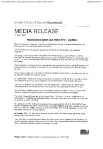 Item 93 Media Release - Craig Lapsley confirms fire is controlled, 10 March 2014.pdf  DEECD[removed] Item 93 Media Release - Craig Lapsley confirms fire is controlled, 10 March 2014.pdf