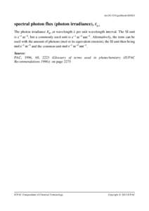 IUPAC Gold Book - spectral photon flux (photon irradiance), E pλ