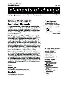 Colorado Department of Public Safety elements of change Division of Criminal Justice Office of Research and Statistics  page 1