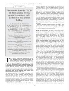 Journal of the Geological Society, London, Vol. 163, 2006, pp. 583–586. Printed in Great Britain.  southern Apennines has been unveiled by, respectively, the CROP-03 (Pialli et al[removed]and CROP-04 (Scrocca et al. 200