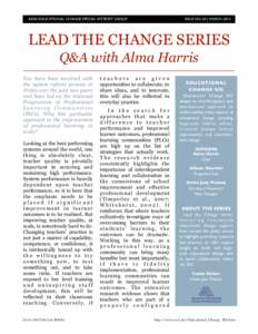 AERA EDUCATIONAL CHANGE SPECIAL INTEREST GROUP ISSUE NO. 20 | MARCHLEAD THE CHANGE SERIES