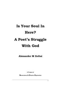 Is Your Soul In Here? A Poet’s Struggle With God Alexander M Zoltai