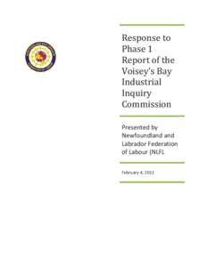 Response to Phase 1 Report of the Voisey’s Bay Industrial Inquiry Commission