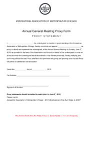 Annual general meeting / Burr Ridge /  Illinois / Geography of Illinois / Stock market / Proxy statement / Statements