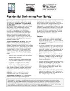 FLORIDA DEPARTMENT OF  Community Affairs  Residential Swimming Pool Safety1