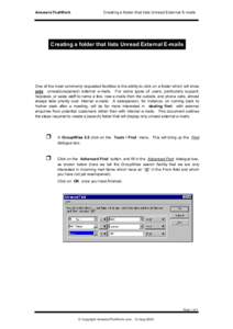 AnswersThatWork  Creating a folder that lists Unread External E-mails Creating a folder that lists Unread External E-mails