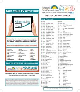 WESTON CHANNEL LINE-UP Basic Channels SD / HD