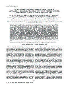 Evolution, 60(3), 2006, pp. 583–600  HYBRIDIZATION OF BOMBINA BOMBINA AND B. VARIEGATA
