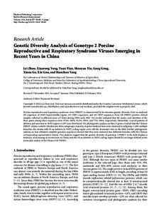 Genetic Diversity Analysis of Genotype 2 Porcine Reproductive and Respiratory Syndrome Viruses Emerging in Recent Years in China