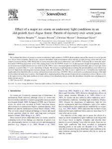 Ecology / Acer saccharum / Old-growth forest / Temperate broadleaf and mixed forest / Understory / Shade tolerance / Forest / Beech / Canopy / Forest ecology / Biology / Forestry