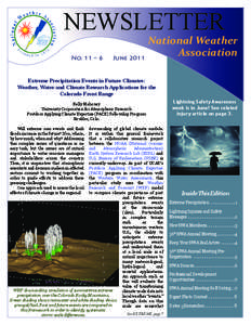 NEWSLETTER No. 11 – 6 National Weather Association June 2011