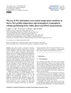 Atmos. Meas. Tech., 7, 4299–4316, 2014 www.atmos-meas-tech.netdoi:amt © Author(sCC Attribution 3.0 License.  The use of NO2 absorption cross section temperature sensitivity to