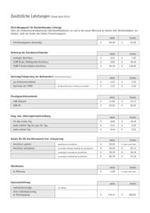 Zusätzliche Leistungen (Stand AprilEinrichtungspreis für Bestandskunden (Umzug) Zieht ein Telekommunikationskunde (Breitbandkabelnetz) um und in der neuen Wohnung ist bereits eine Multimediadose vorhanden, zahlt