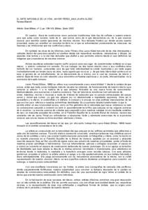 EL ARTE IMPOSIBLE DE LA VIDA, JAVIER PÉREZ_ANA LAURA ALÁEZ Teresa Blanch Article: Gran Bilbao, nº 2, pp[removed], Bilbao, Spain 2002